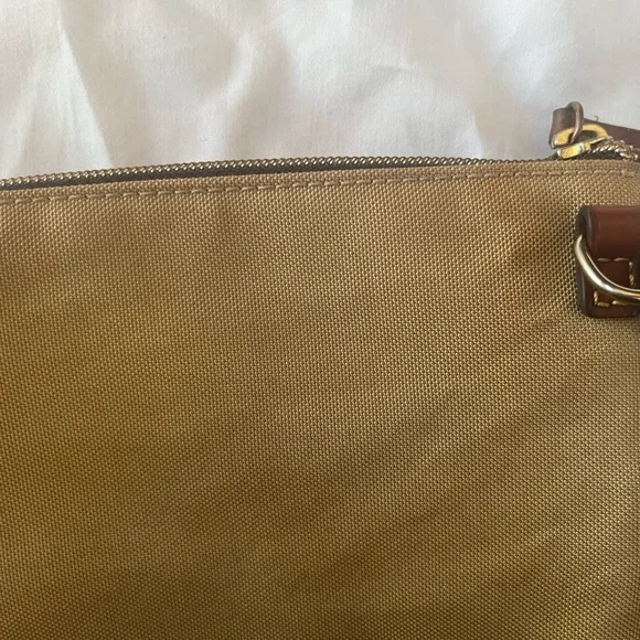 Dooney and Bourke Iconic Tan Crossbody Satchel Leather Stitched Strap - Picture 14 of 14
